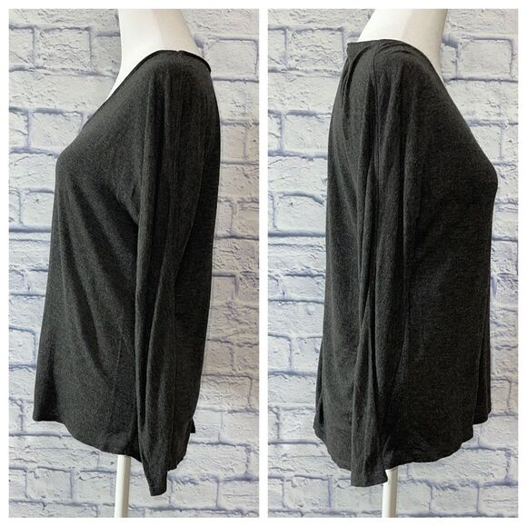 Everlane Grey Long Sleeve Top rayon size S - Picture 11 of 12